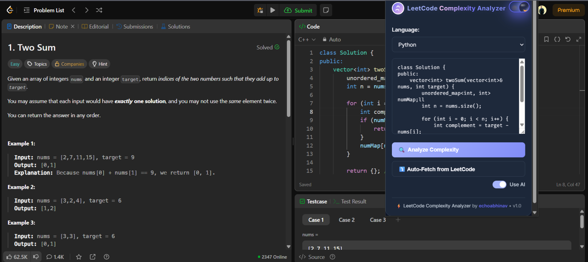 LeetCode Complexity Analyser