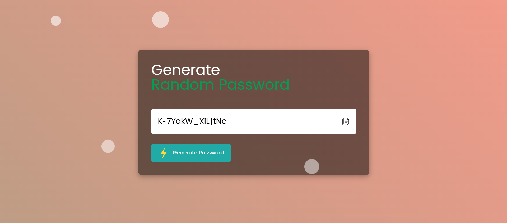Random Password Generator